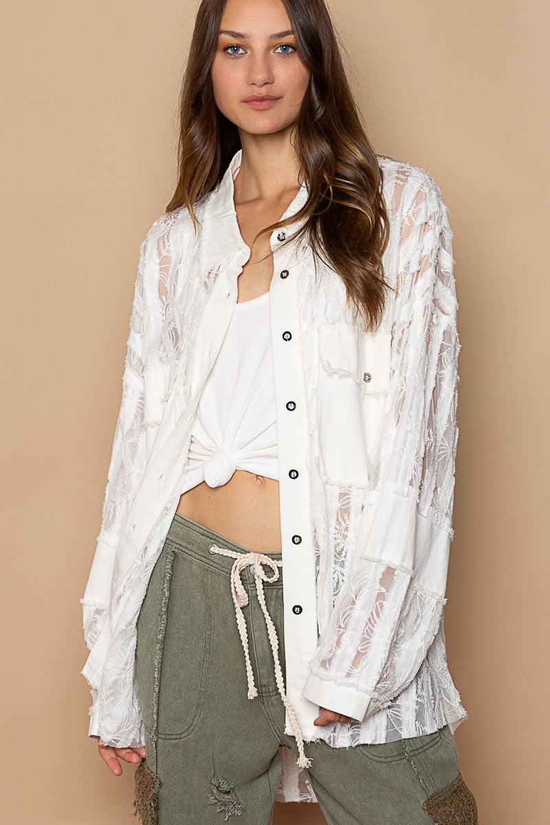 Button Down Lace Shirt