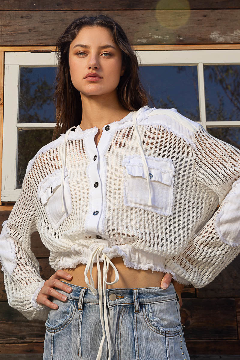 Hoodie see through top