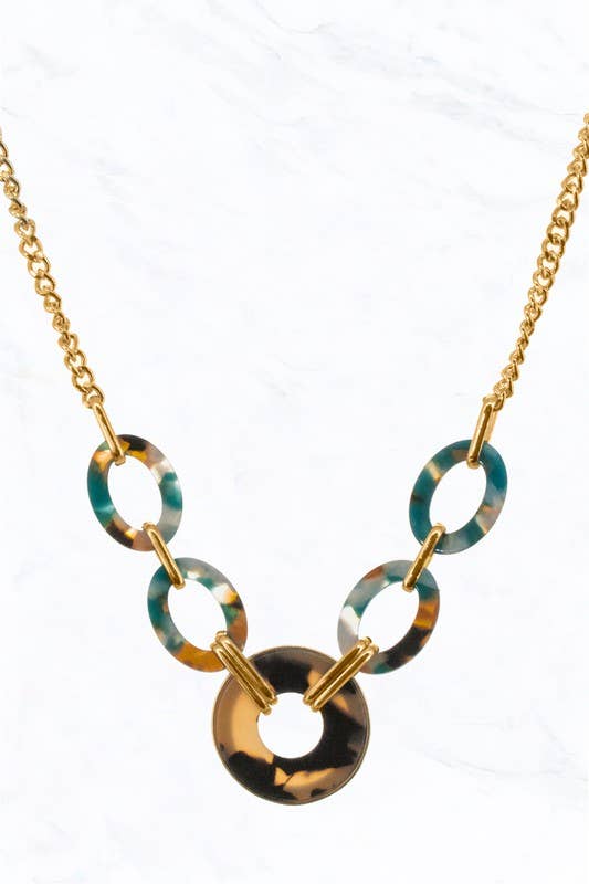 Multi Color Acetate Pendant Necklace