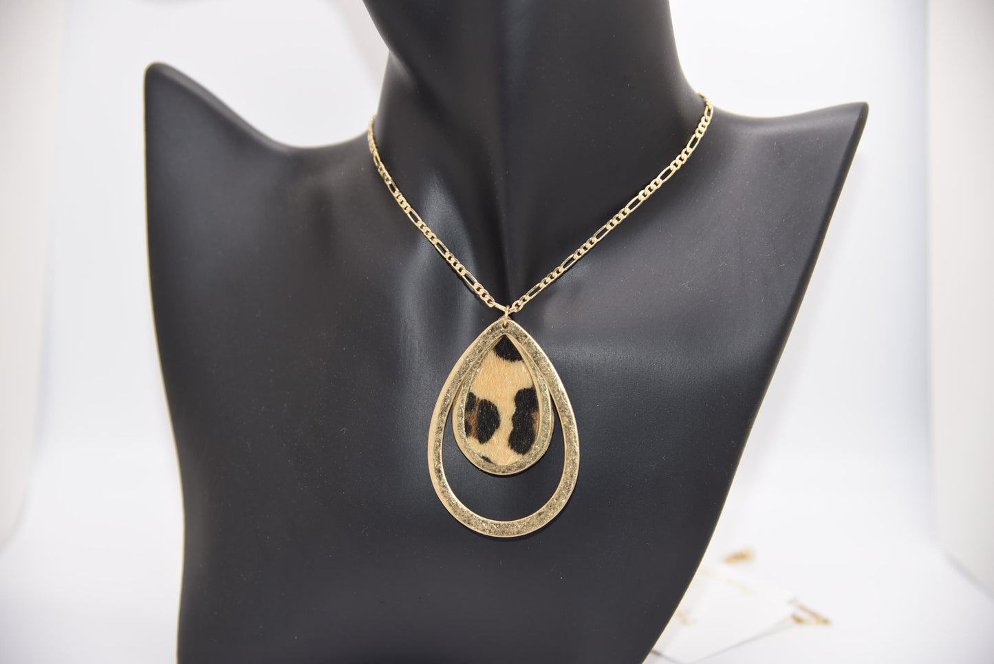 Double Tear Drop Long Necklace