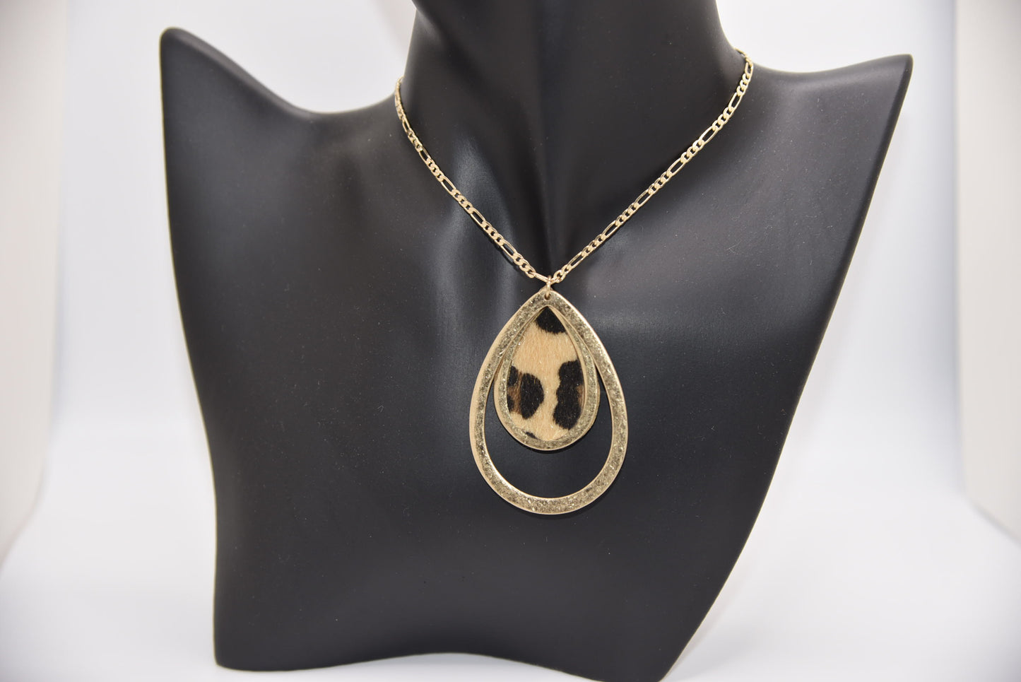 Double Tear Drop Long Necklace