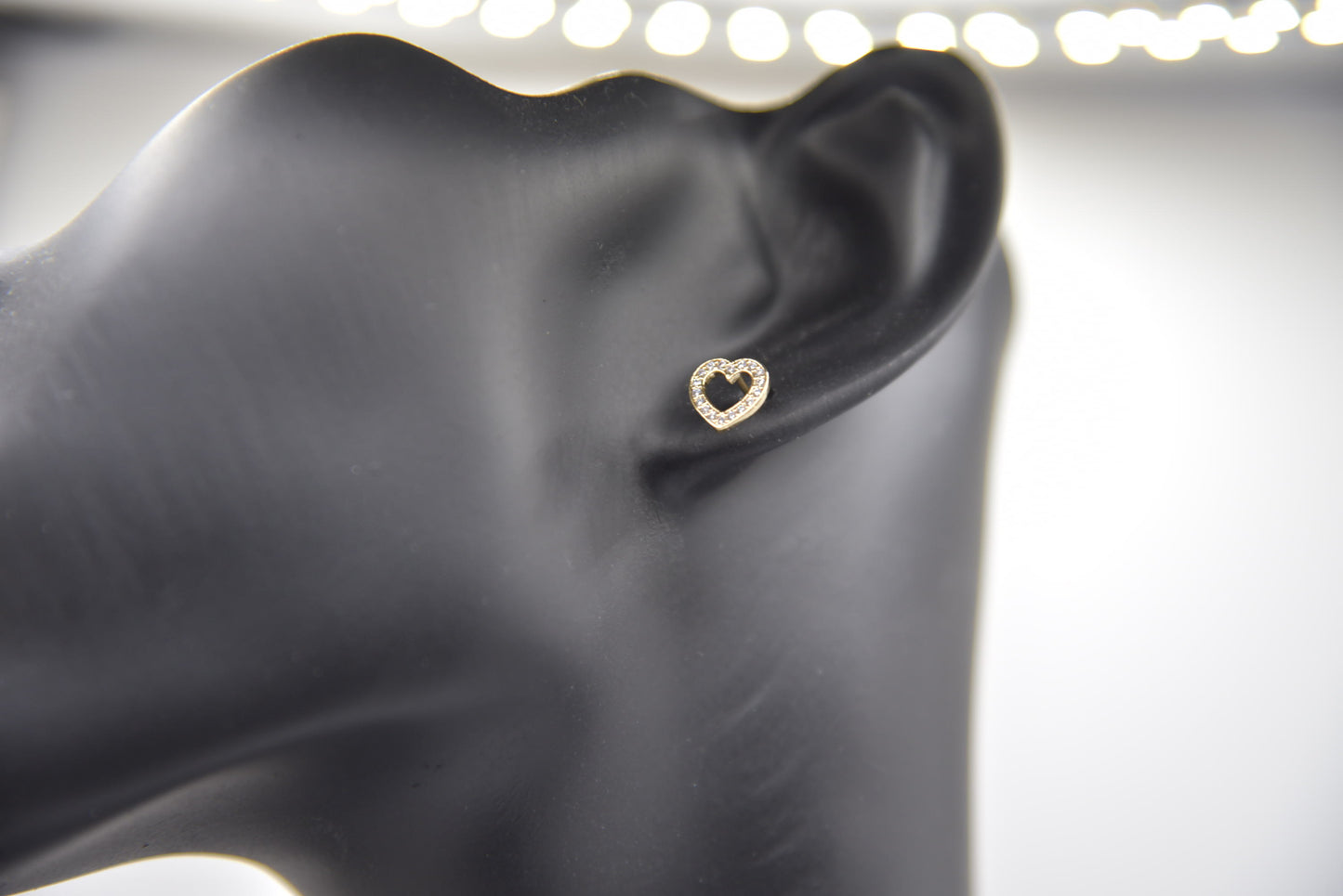 14k Dipped CZ Heart Earrings