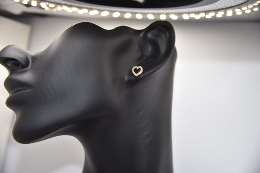 14k Dipped CZ Heart Earrings