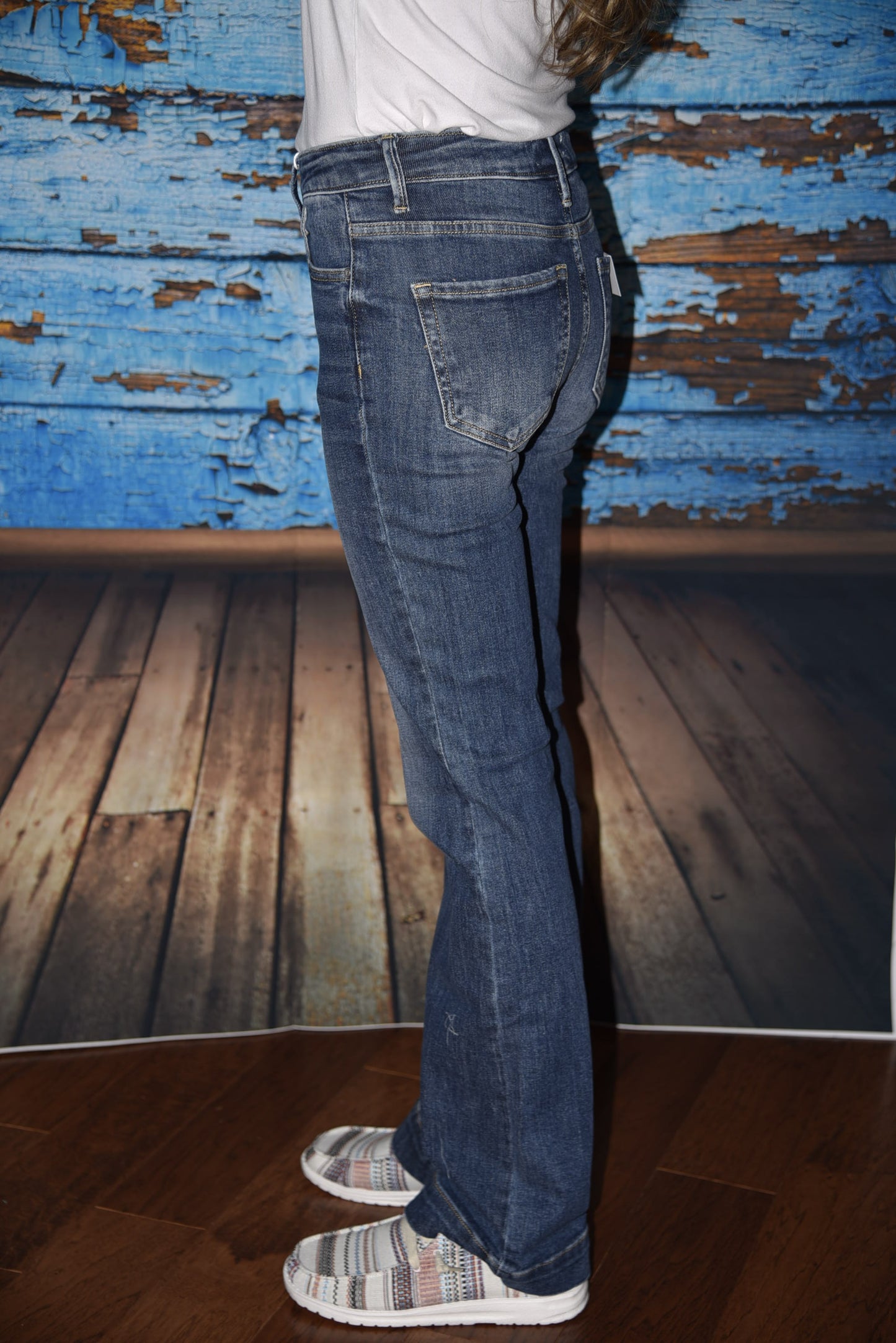 Mid Rise Boot Cut Jeans