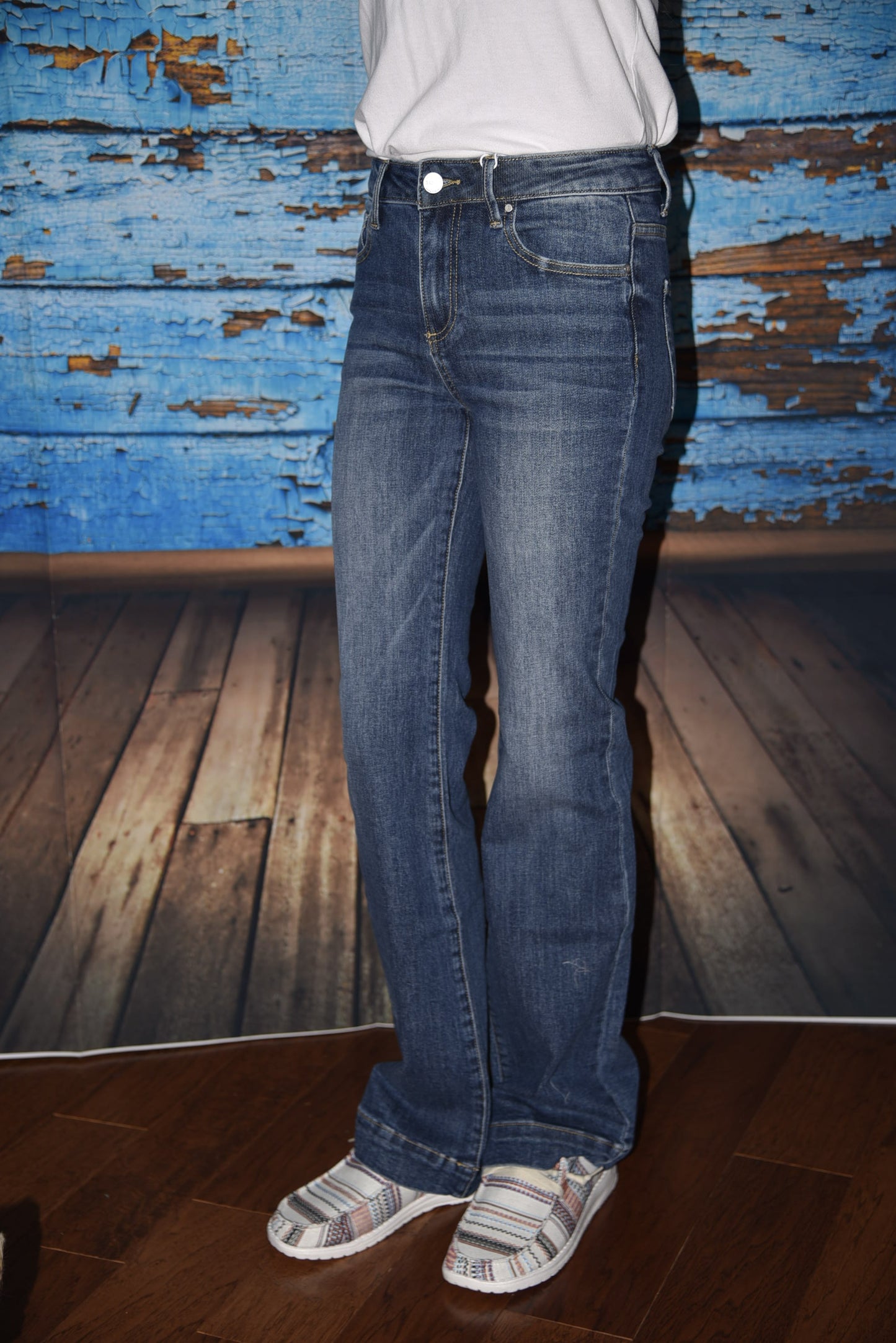 Mid Rise Boot Cut Jeans