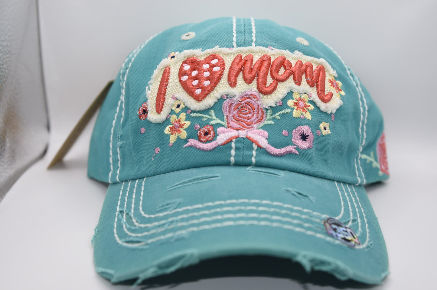 I Love MOM Vintage Ball Cap