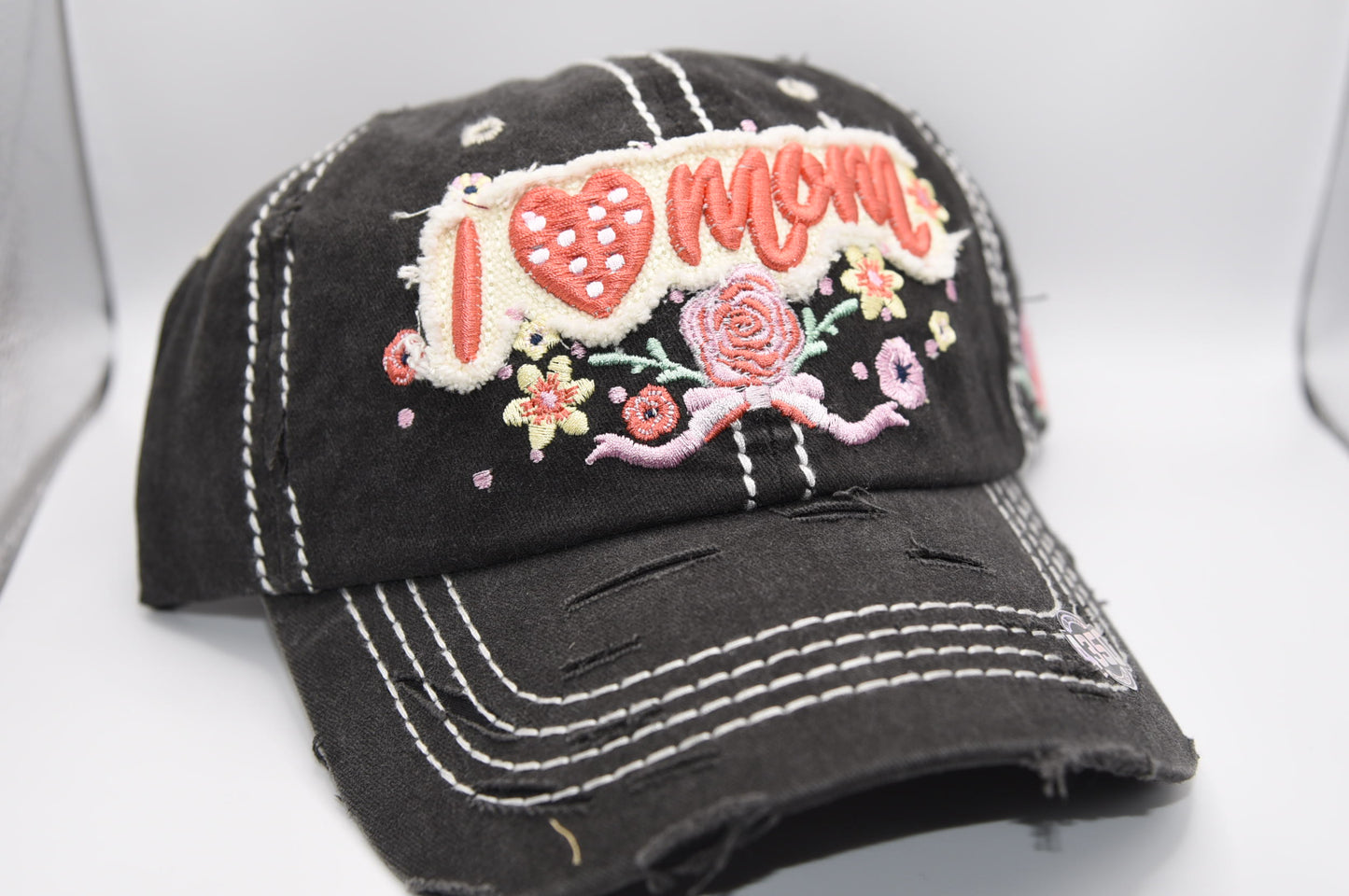 I Love MOM Vintage Ball Cap