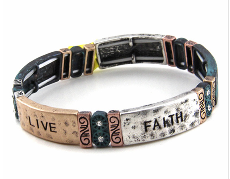 Bracelet Expandable HOPE/LIVE/LOVE/FAITH/WISH
