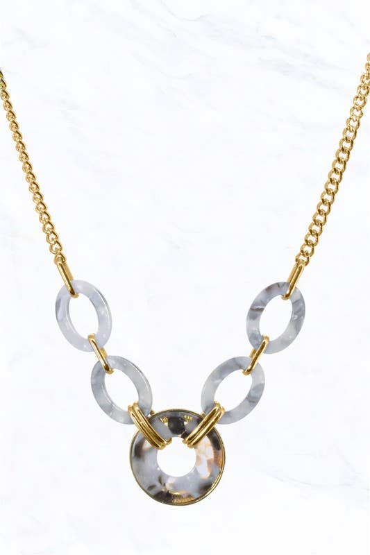 Multi Color Acetate Pendant Necklace