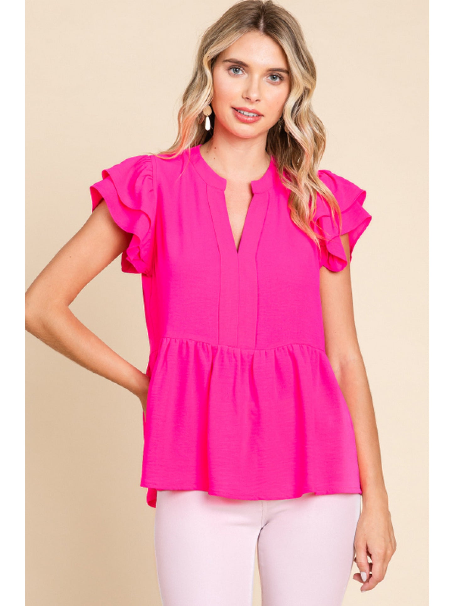 Solid Peplum Top