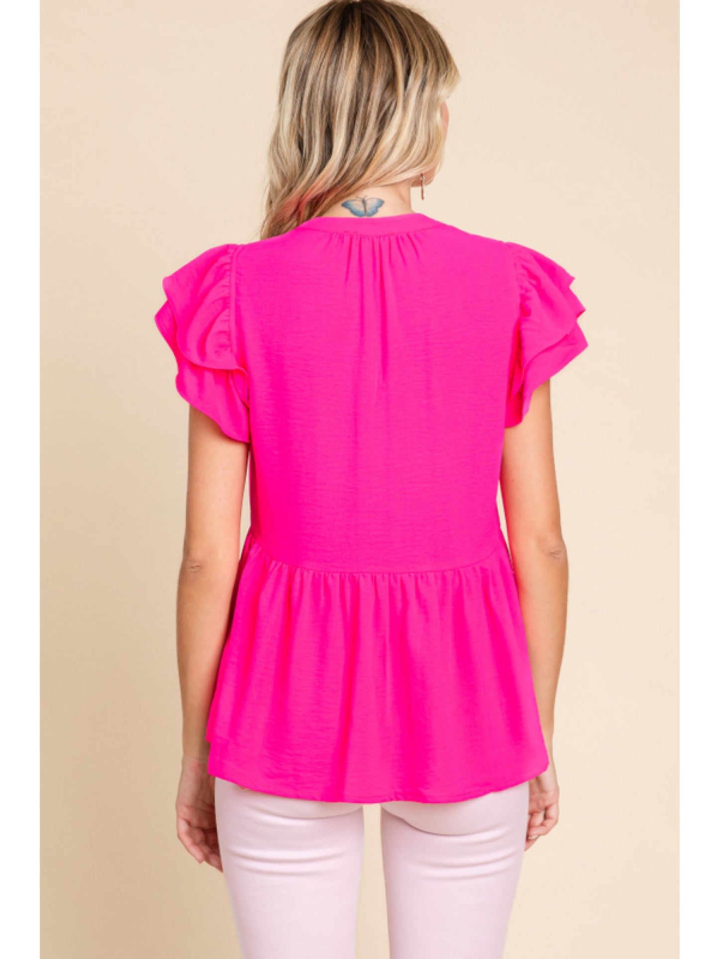 Solid Peplum Top