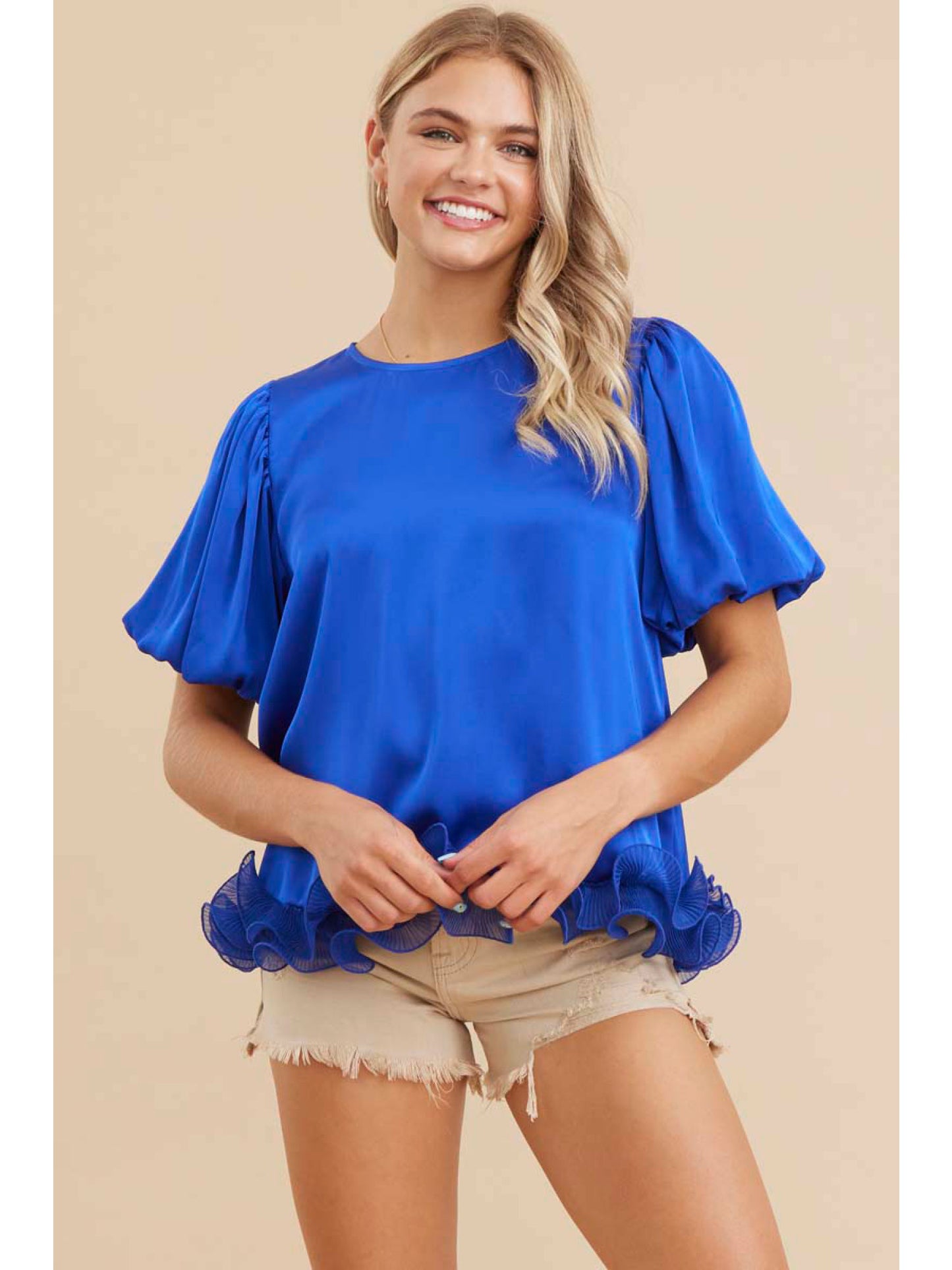 Satin U neck Top