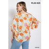 Floral Print Ruffled Bell Sleeve Top