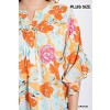 Floral Print Ruffled Bell Sleeve Top