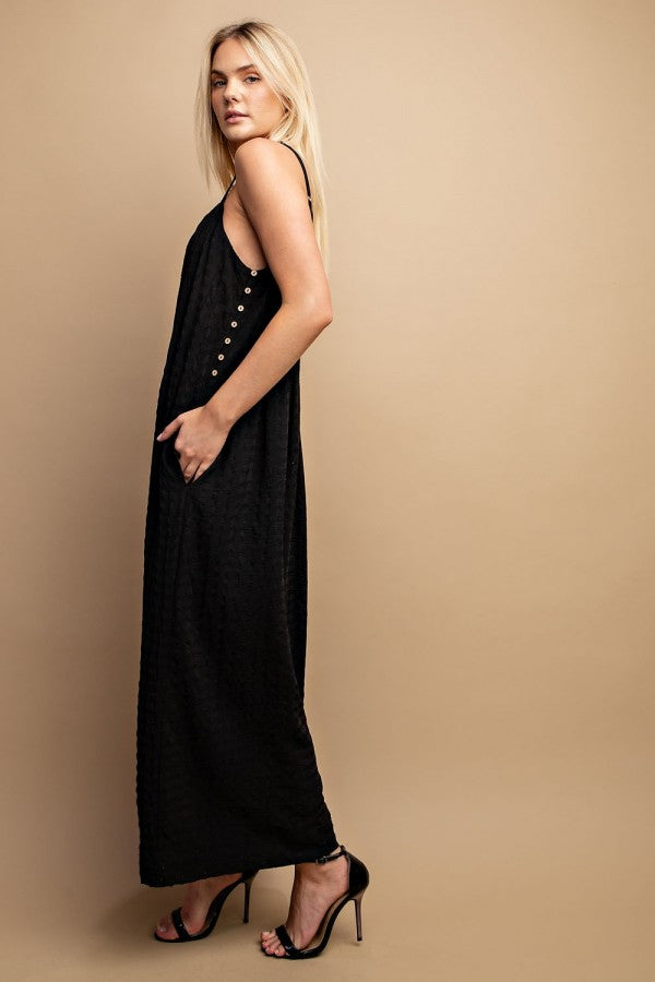 Sleeveless Jumpsuit side button
