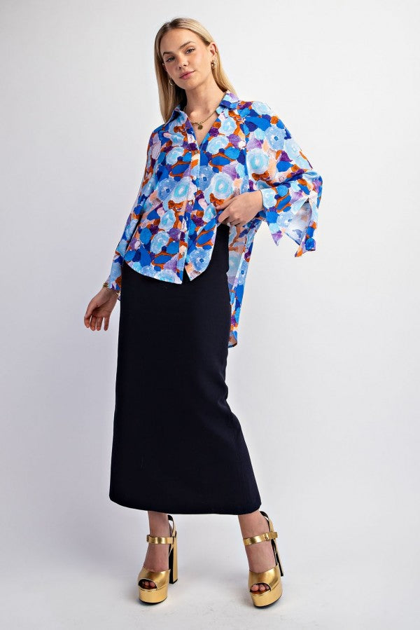 Short Sleeve Floral Print