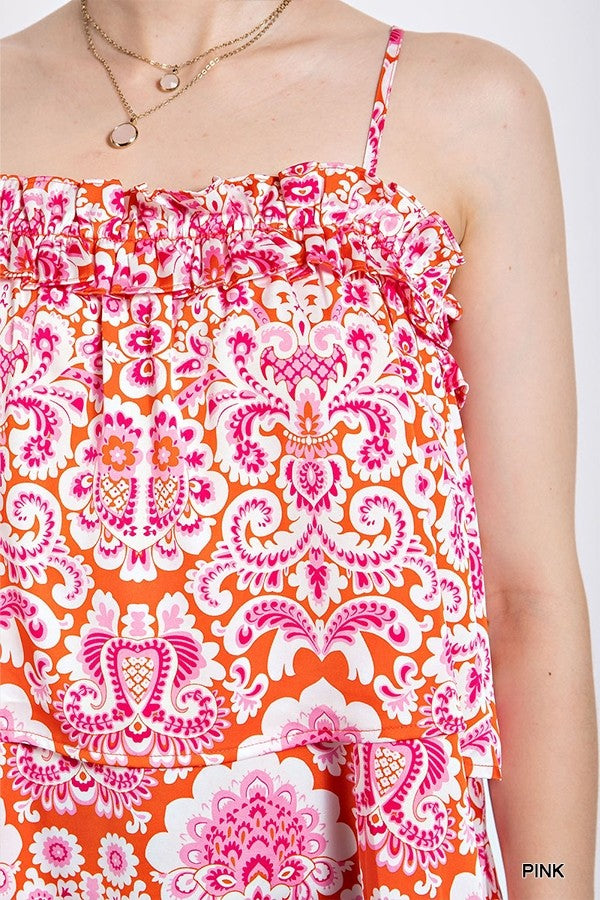 Floral Print Flowy Tank Top