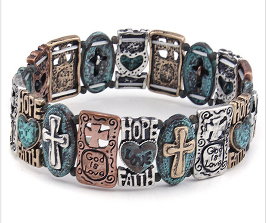 Bracelet Hope Faith Cross