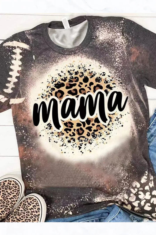 MAMA, Animal Pattern, Crew Neck Short Sleeve Western Vintage Apparel Summer T-Shirts