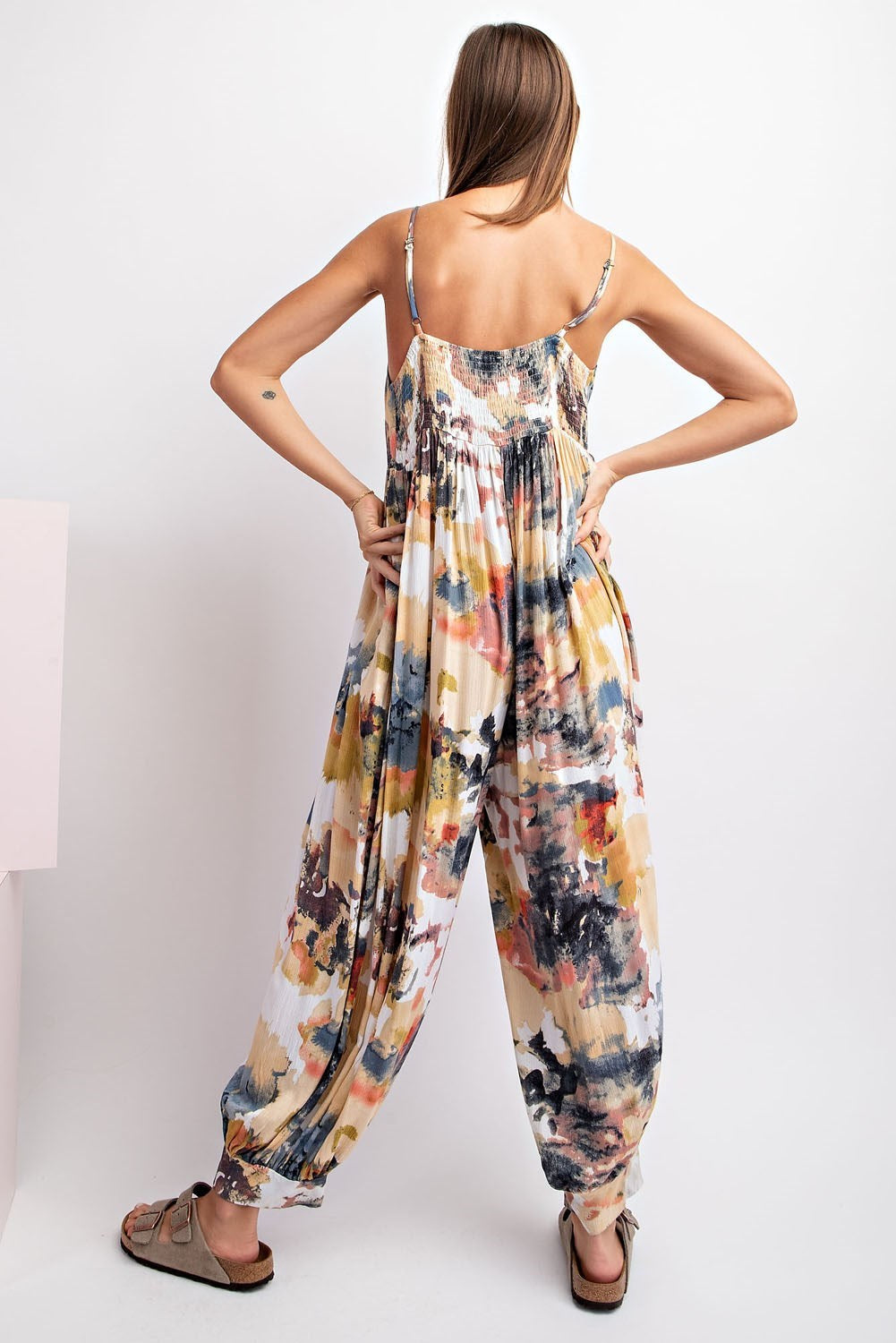 Sleeveless Tie Dye Jumpsuit