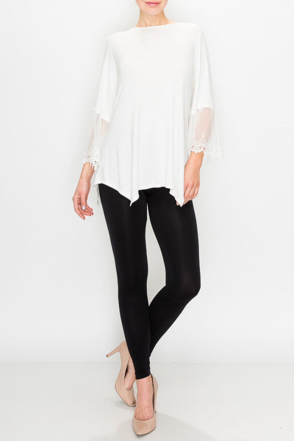 Top with Lacey Sleeve