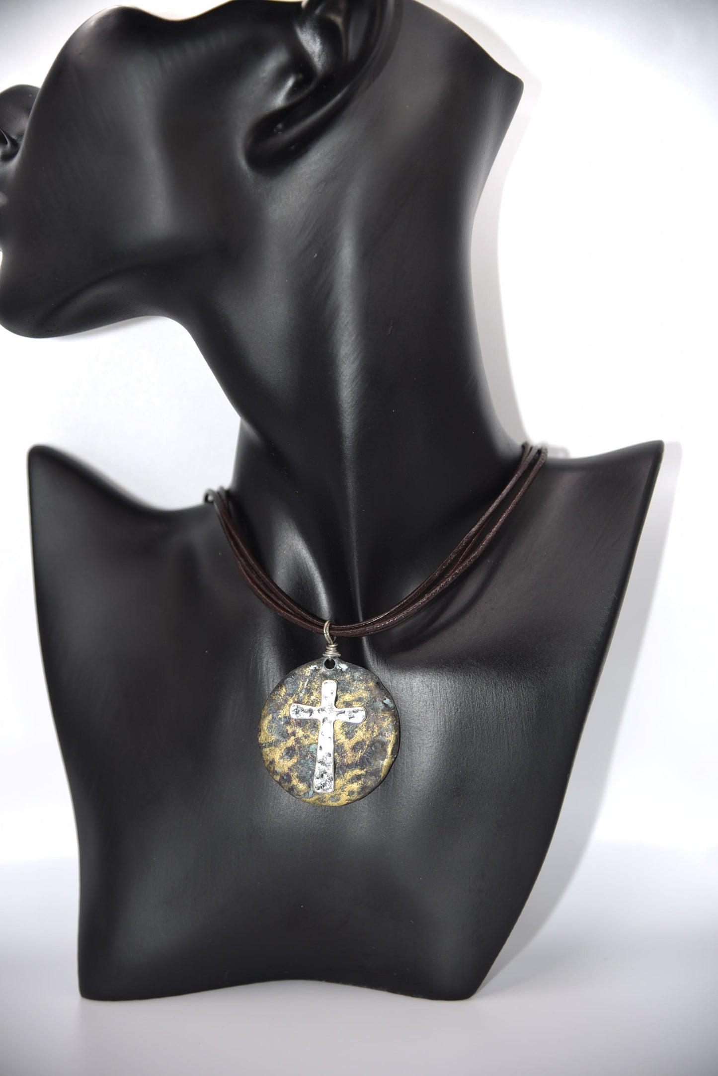 Cross Metal Charm Choker Necklace & Earring Set
