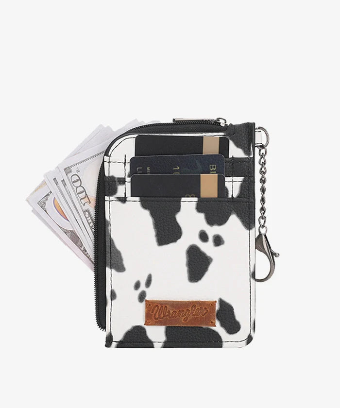 Wrangler Cow Print Card Holder