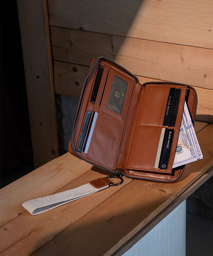 Wrangler Leather Trim Canvas Wallet
