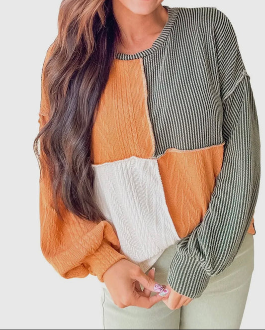 Colorblock Long Sleeve Top