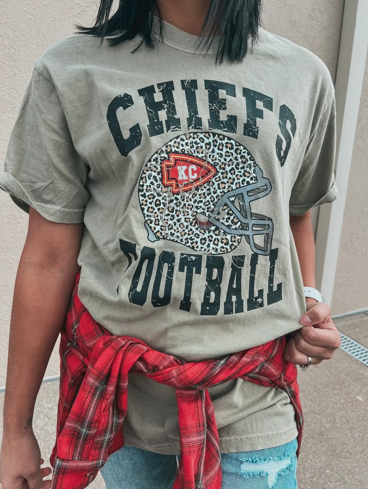 Chiefs Leopard Helmet Tee